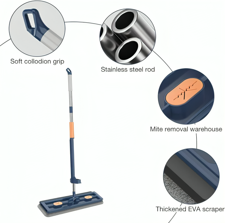 Mop & Foldable Bucket | 5 Free Microfibre Pads